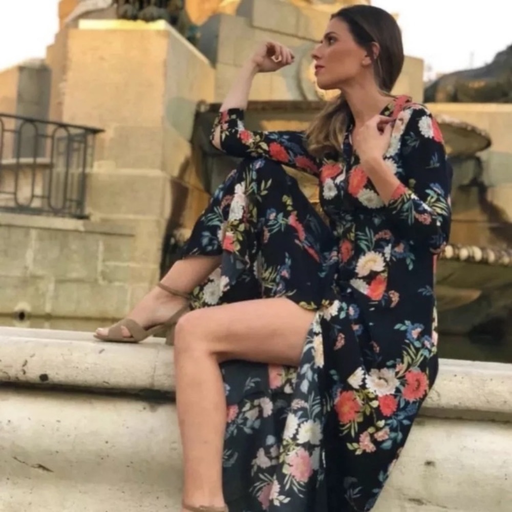 Zara Floral Maxi Shirtdress